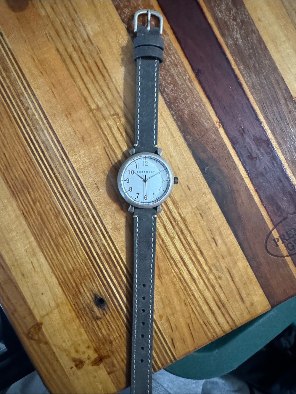 TOKYObay Women's Gray Leather Strap Watch with Silver Dial